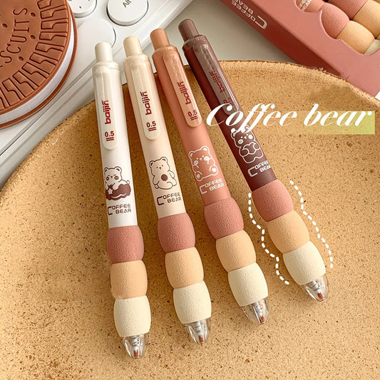 Coffee Bear Cozy Grip Gel Pens