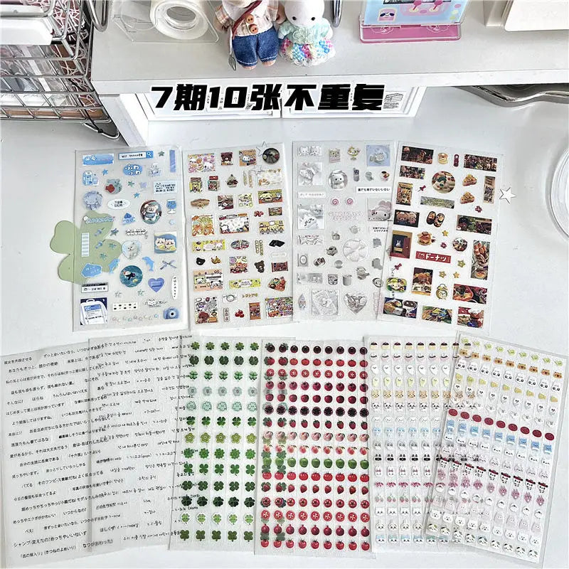 Fluffy Bears & Sweet Things Y2K Glitter Laser Sticker Sheets