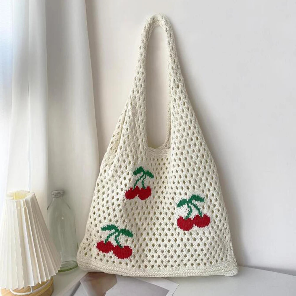 Berry Sweet Crochet Tote Bag