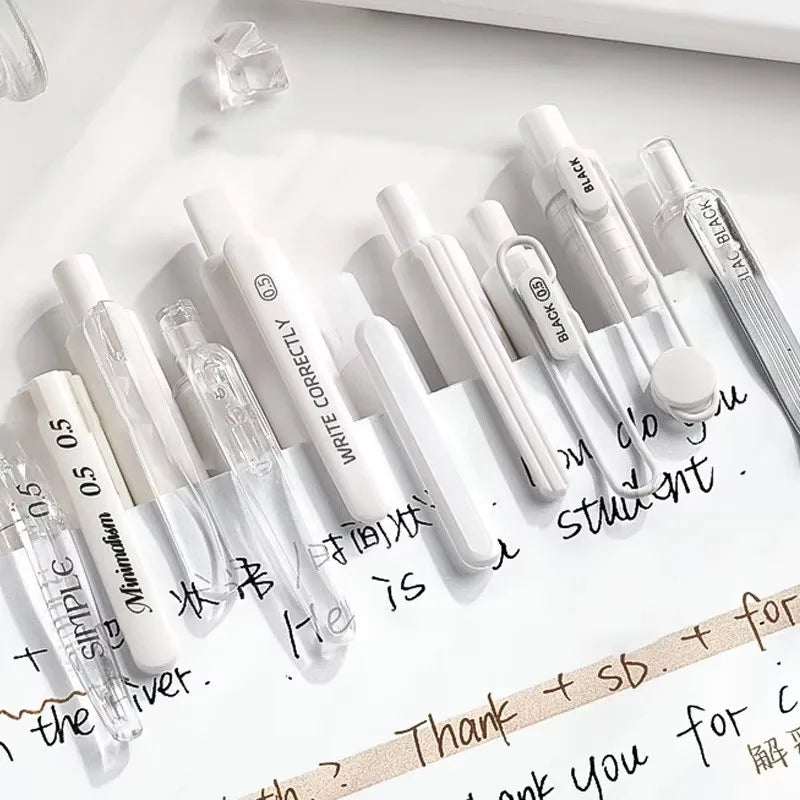 Smooth Scribble Monochrome Minimalist Gel Pen Set