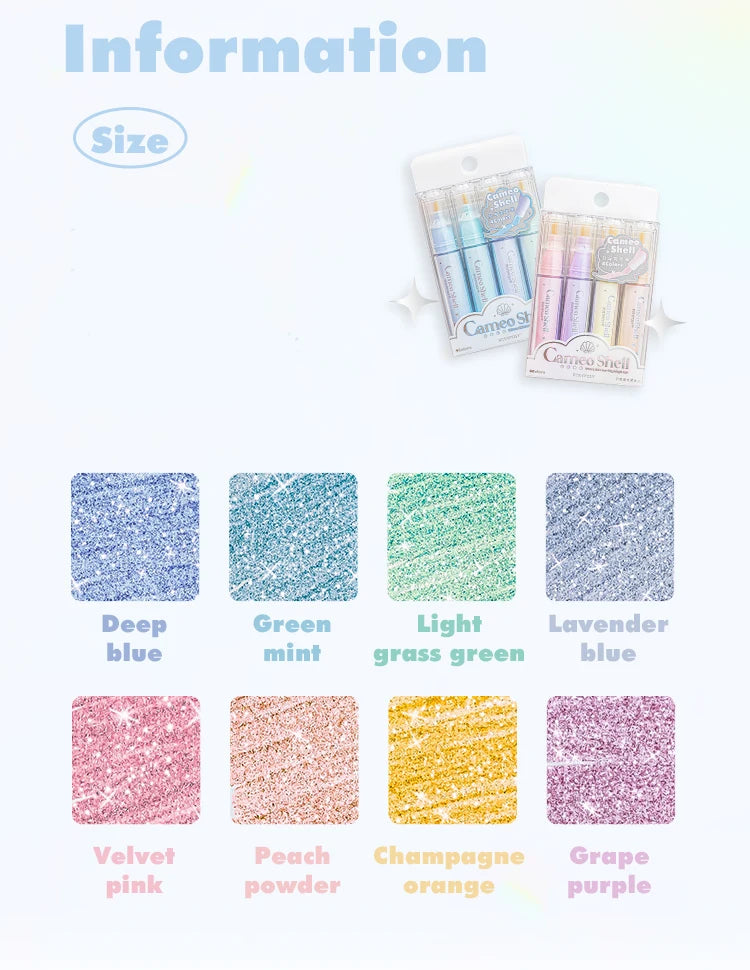 Mermaid Mist Sparkling Fluorescent Highlighters