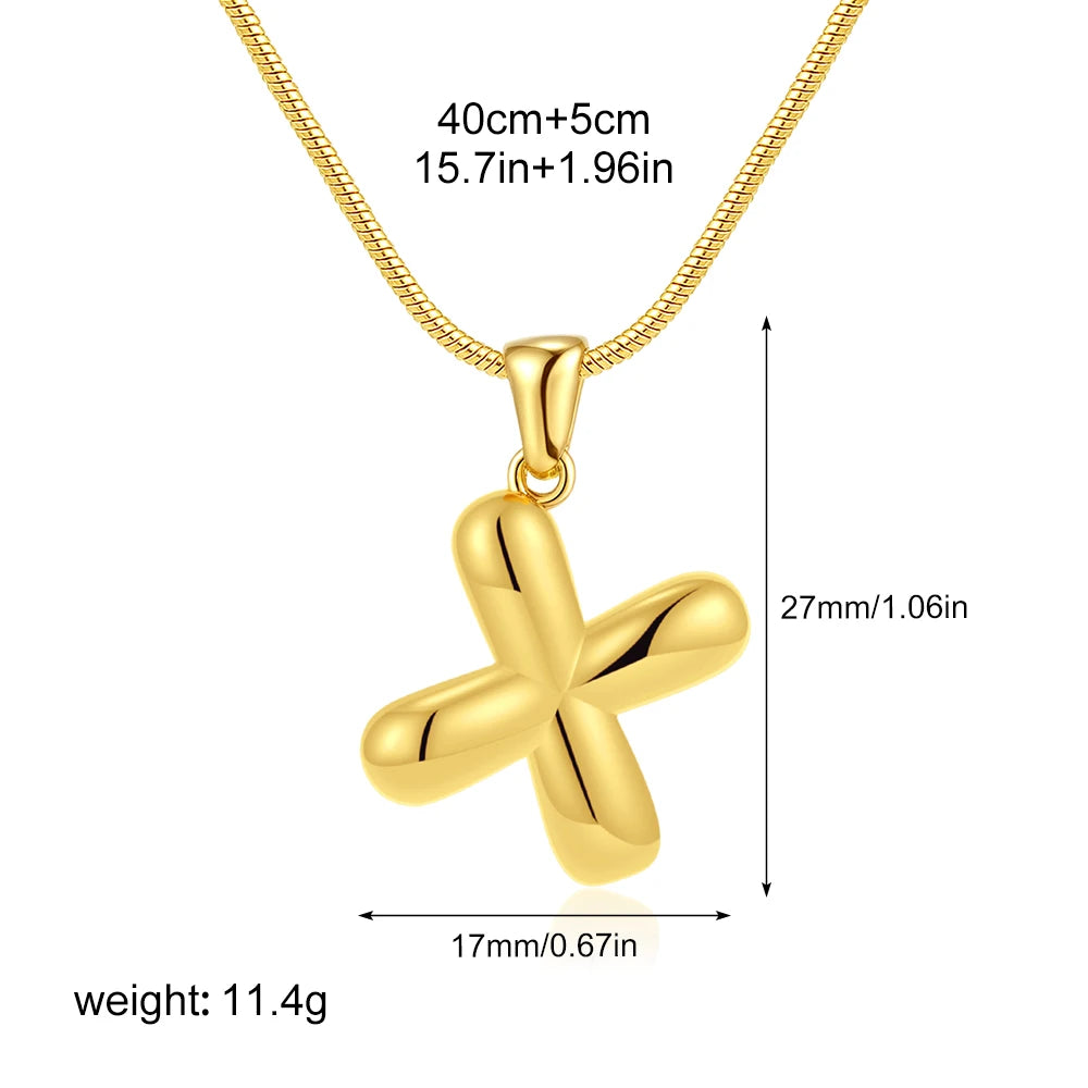Chubby Bubble Gold Alphabet Pendant