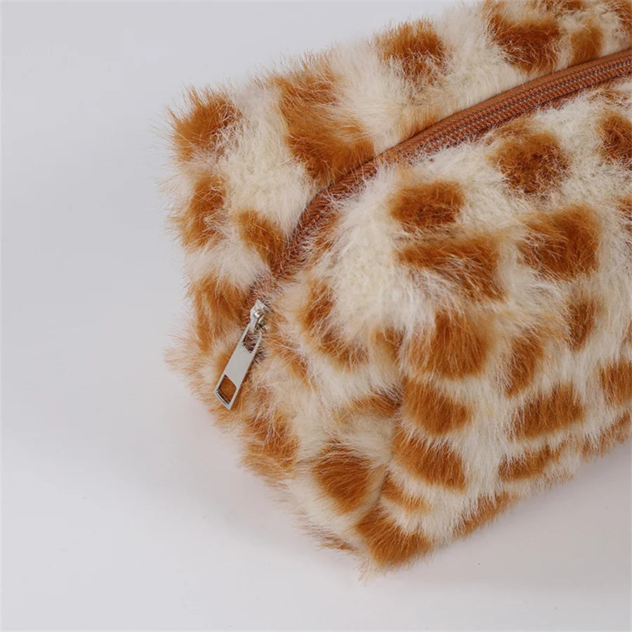 Fuzzy Safari Makeup Pouch
