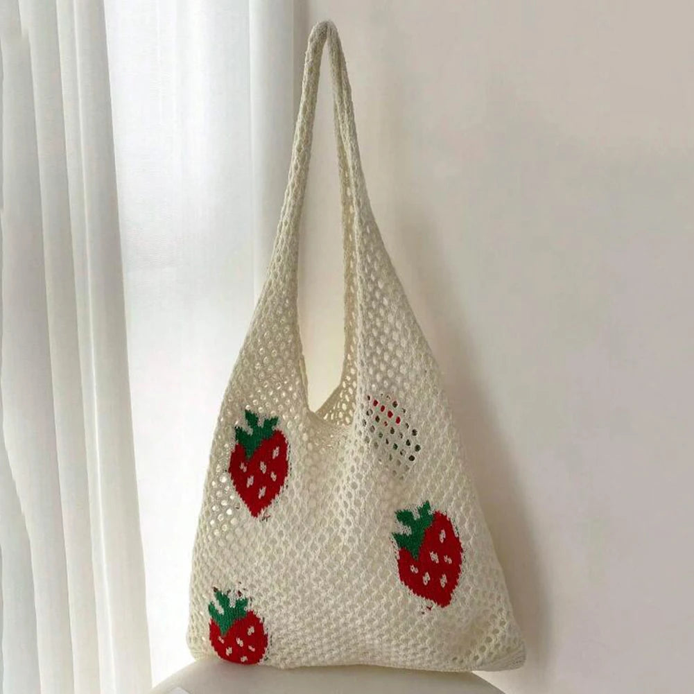 Berry Sweet Crochet Tote Bag