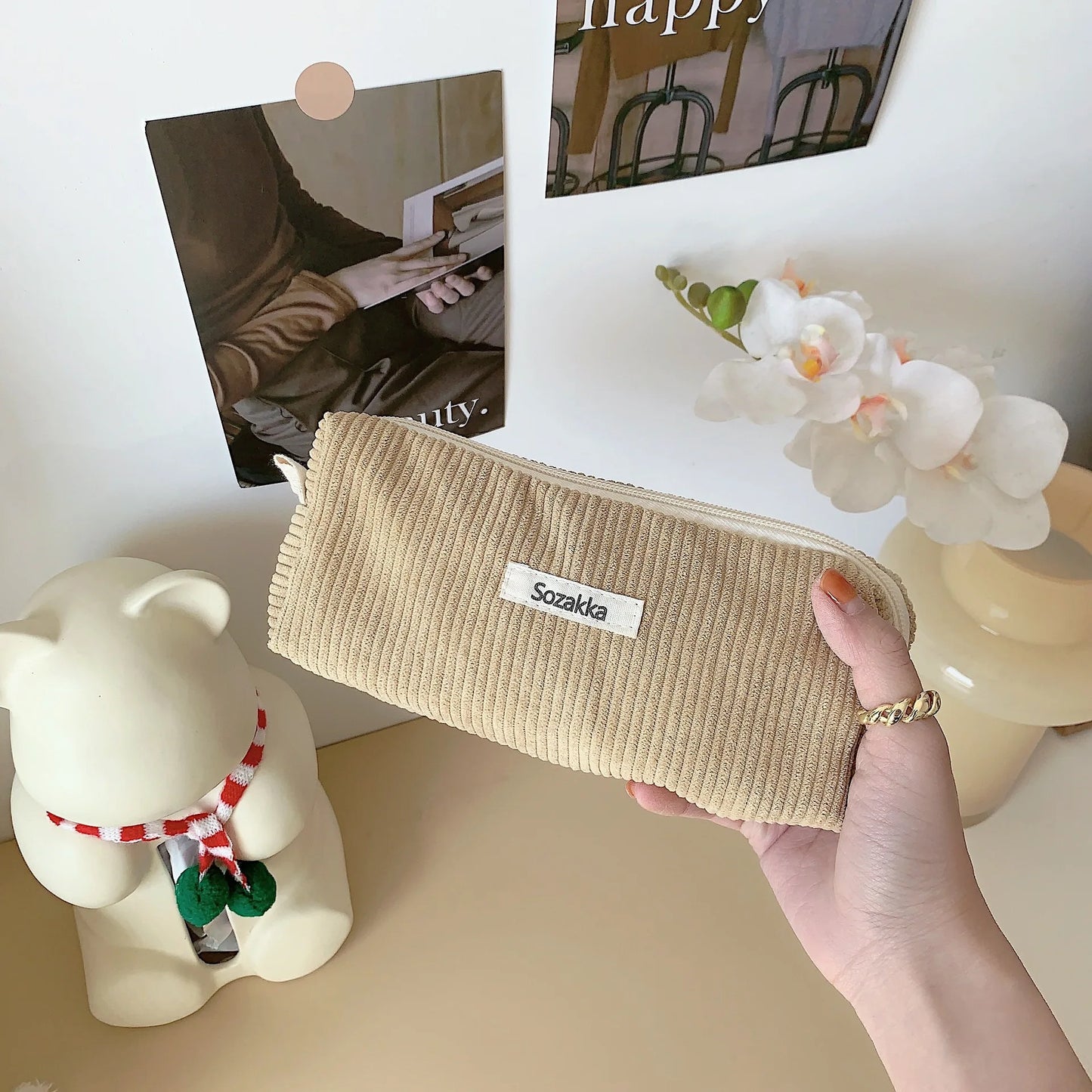 Retro Corduroy Dreams Pencil Case