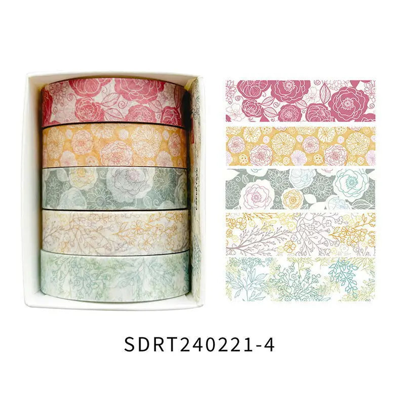 Vintage Bloom Floral Washi Tape Set