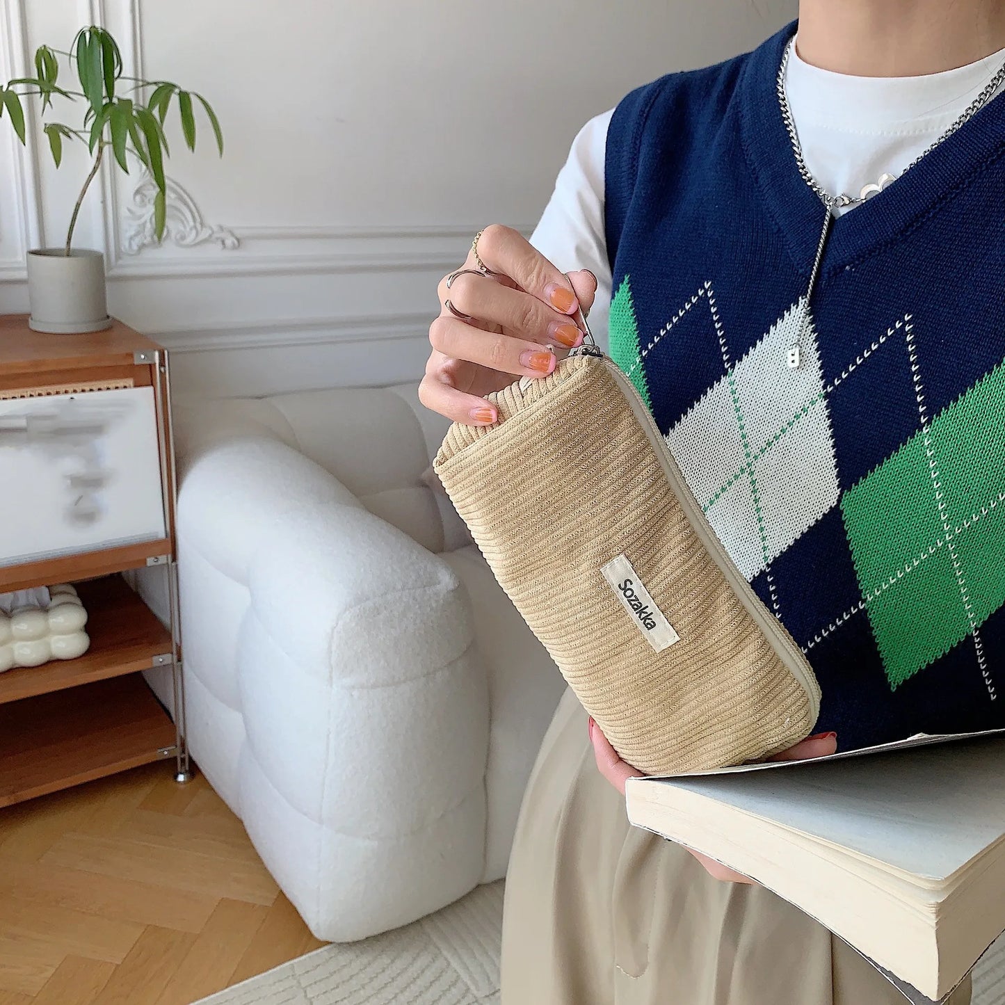 Retro Corduroy Dreams Pencil Case