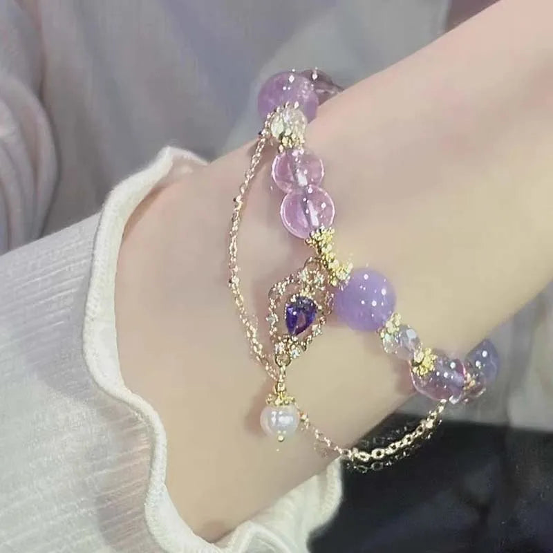 Lavender Dreams Royal Glass Crystal Beaded Bracelet