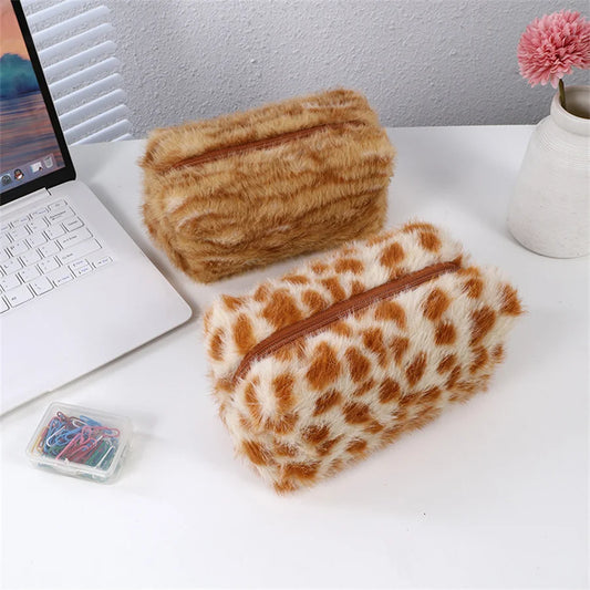 Fuzzy Safari Makeup Pouch