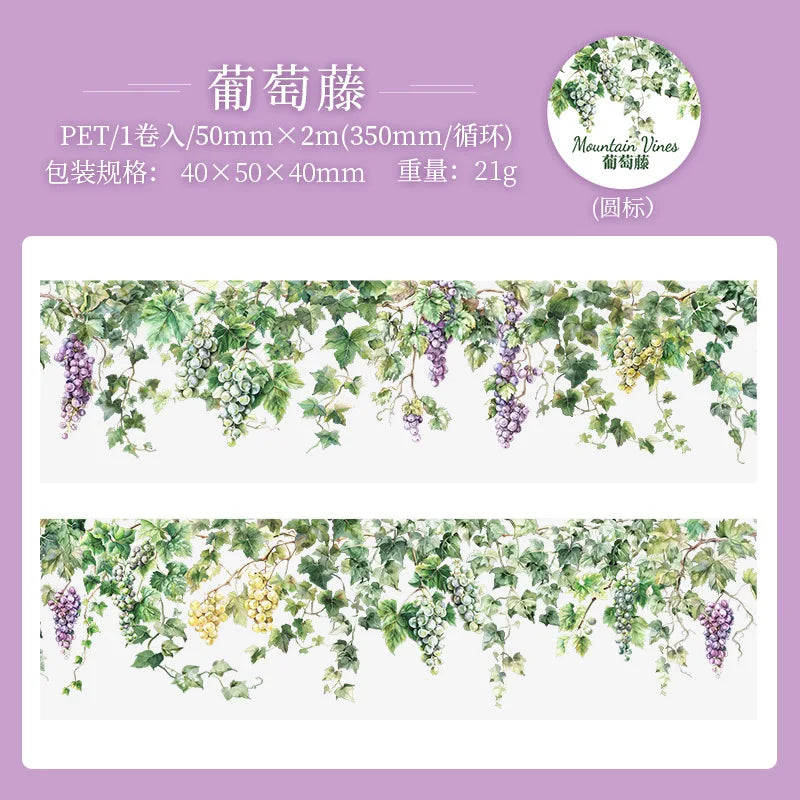 Vine-Themed PET Sticker Tape Roll