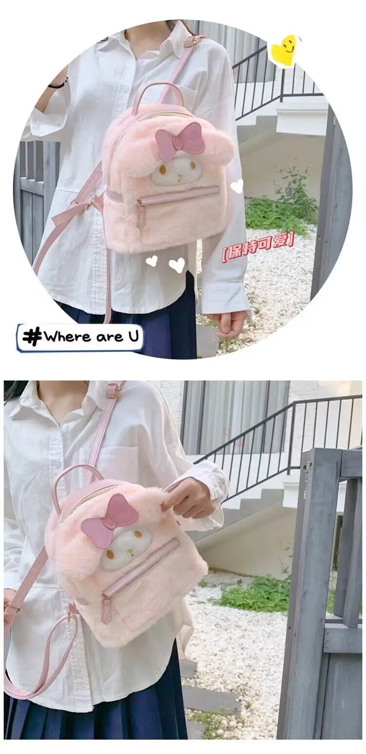 Fluffy Bloom Plush Backpack