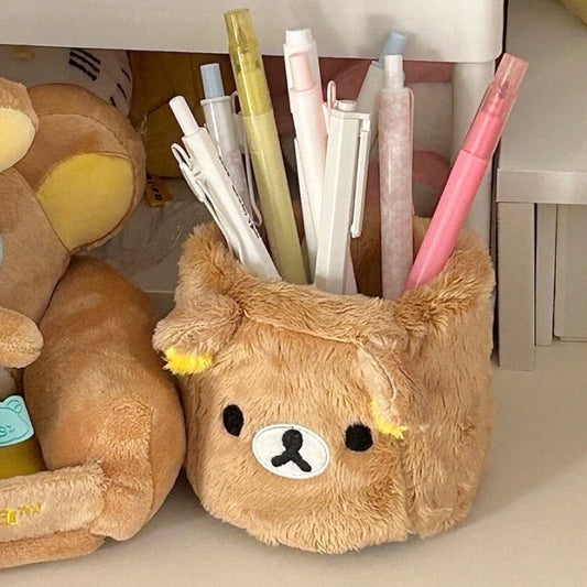 Fluffy Rilakkuma Plush Pencil Holder