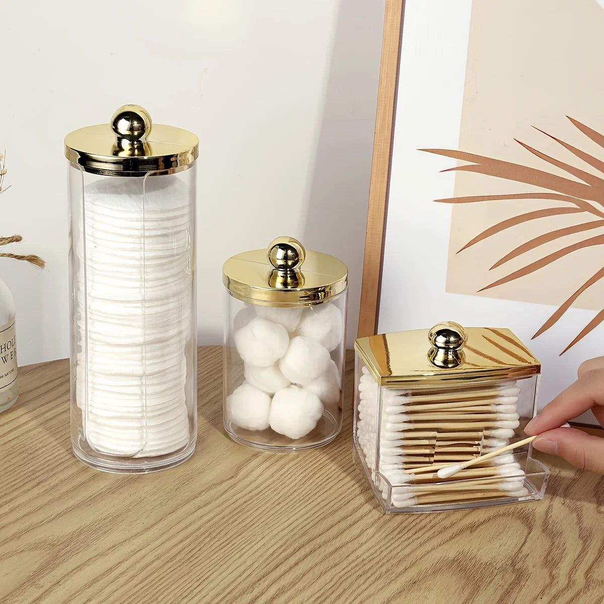 Luxe Clear Bathroom Organizers and Storage Jars