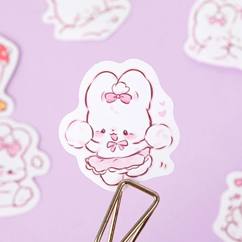 Sweet Bunny Dreams with Pink Bow Stickers