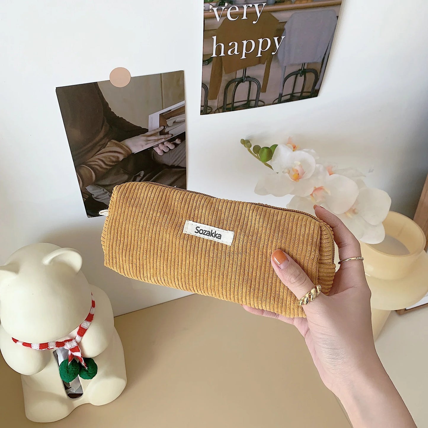 Retro Corduroy Dreams Pencil Case