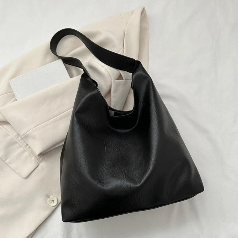 Effortless Everyday Leather Bucket Tote Bag