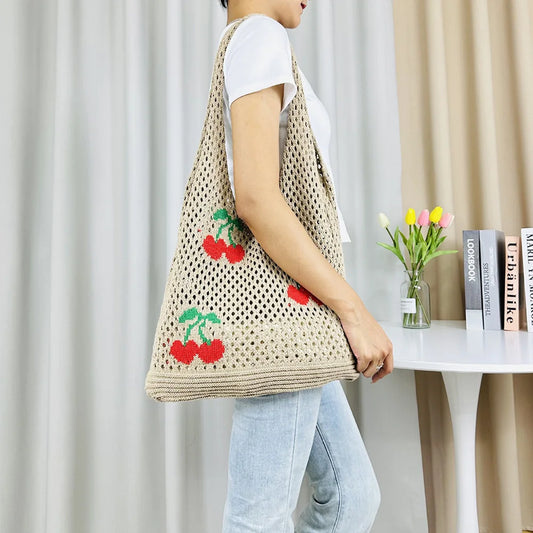 Berry Sweet Crochet Tote Bag
