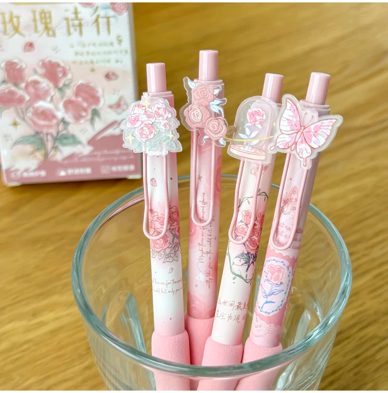Rosy Twist Blossom Gel Pens