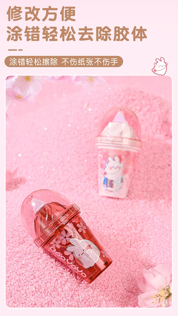 Pink Boba Bunny Double-Sided Glue Tape