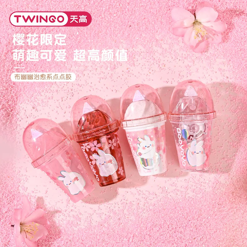 Pink Boba Bunny Double-Sided Glue Tape