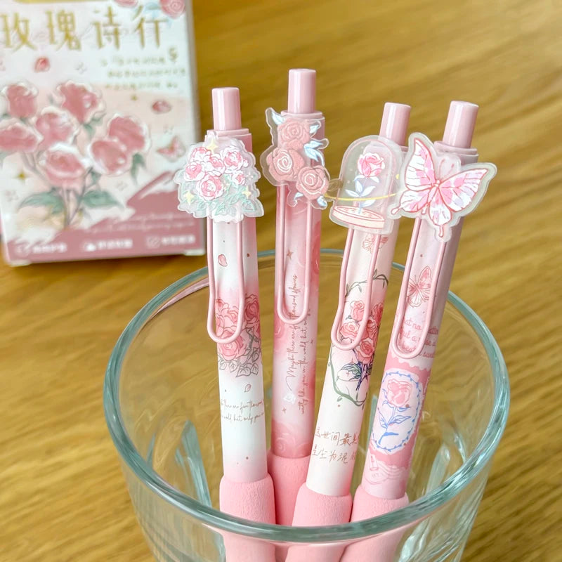 Rosy Twist Blossom Gel Pens