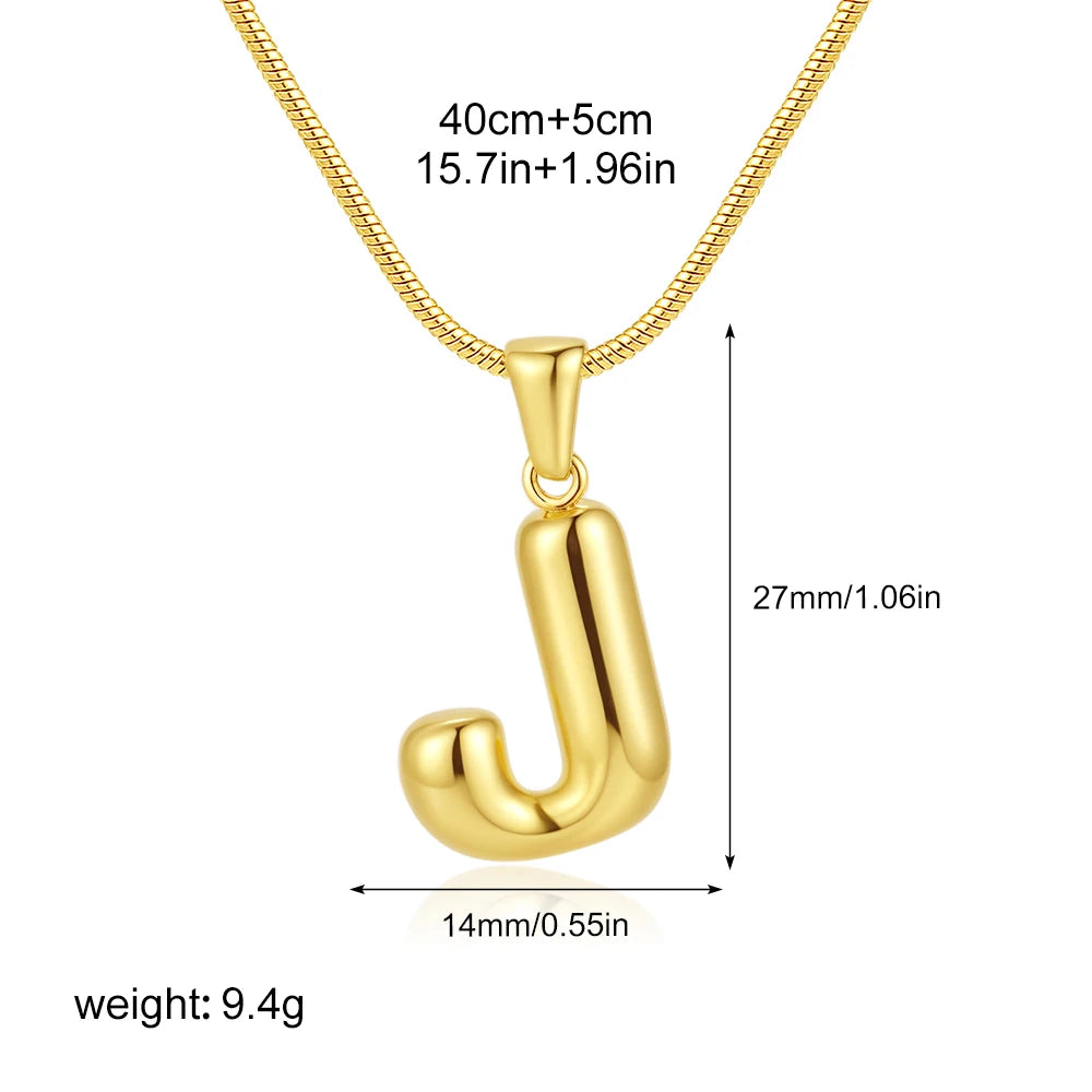 Chubby Bubble Gold Alphabet Pendant
