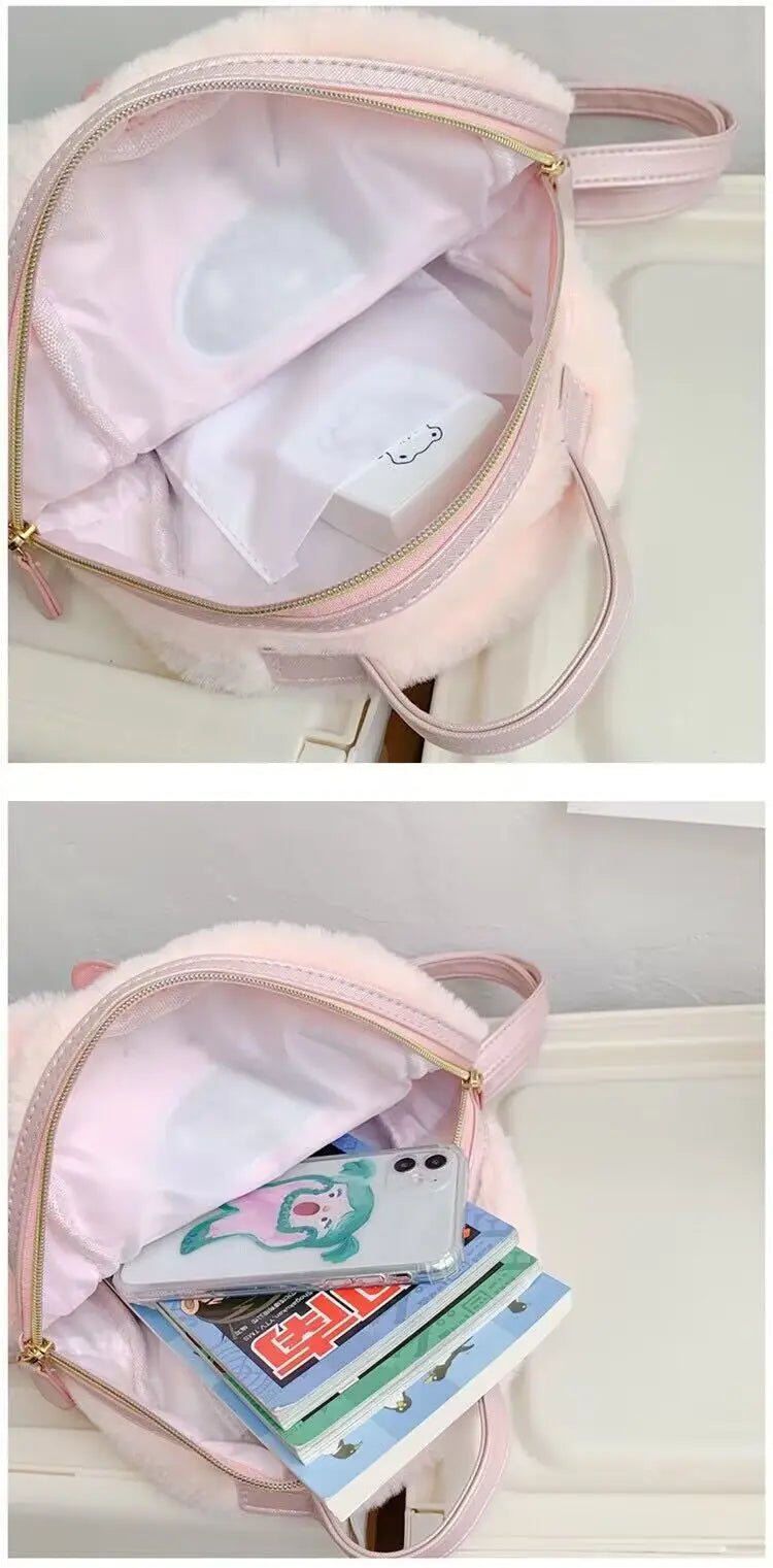 Fluffy Bloom Plush Backpack