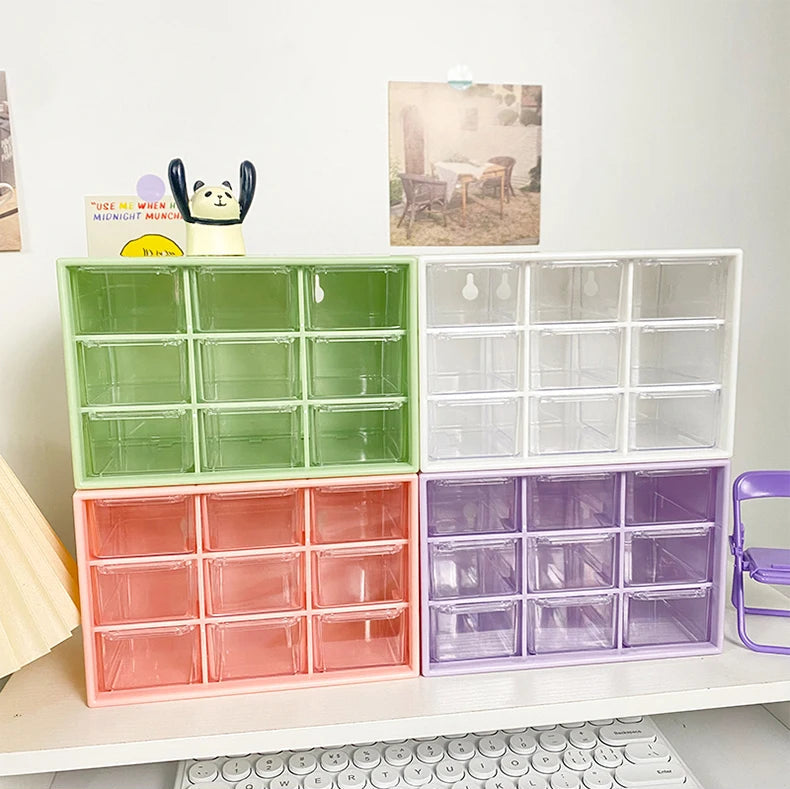 Pretty Pastel Storage 9 Grid Cubes Storage Drawers