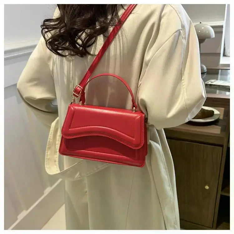 Curved Chic Crossbody PU Leather Handbag