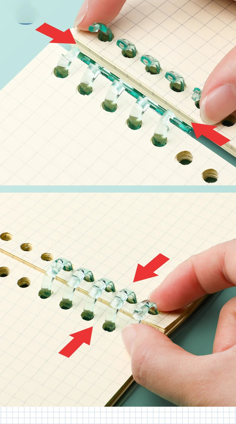 Crystal Coil 5-Hole Loose-Leaf Binder Rings