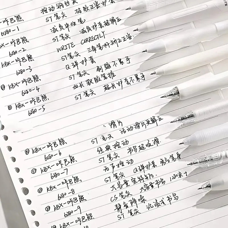 Smooth Scribble Monochrome Minimalist Gel Pen Set