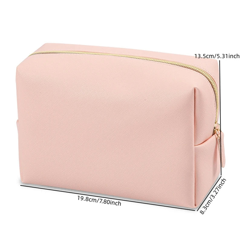 Golden Hour PU Leather Cosmetic Pouch