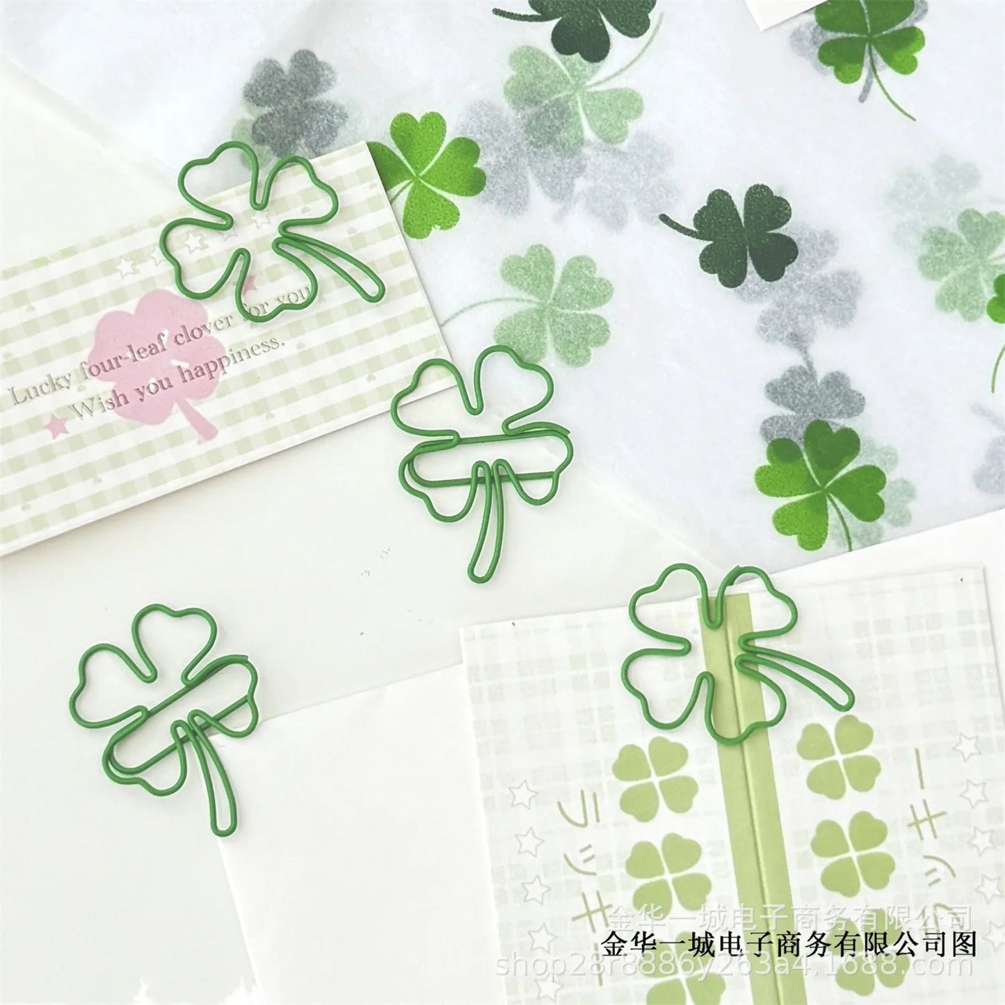 Four-Leaf Lucky Clover Paper Clips