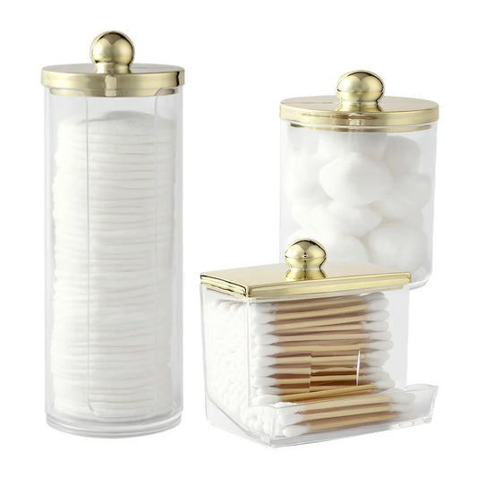 Luxe Clear Bathroom Organizers and Storage Jars