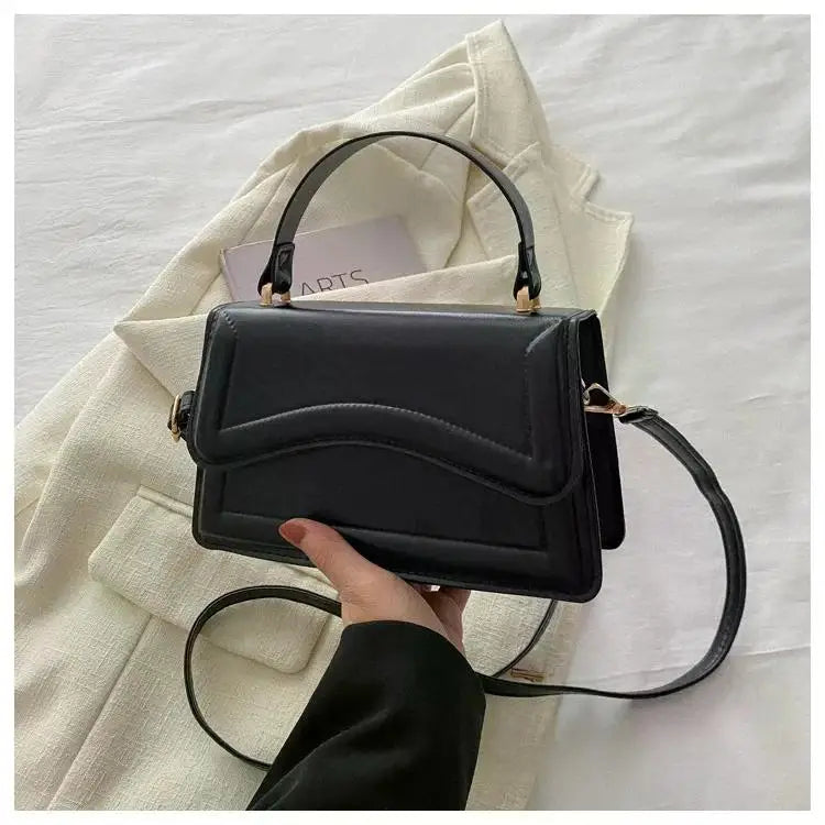 Curved Chic Crossbody PU Leather Handbag