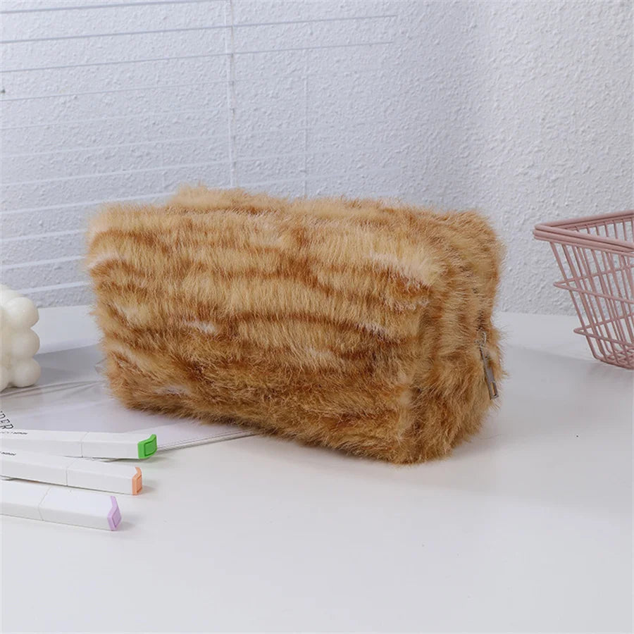 Fuzzy Safari Makeup Pouch