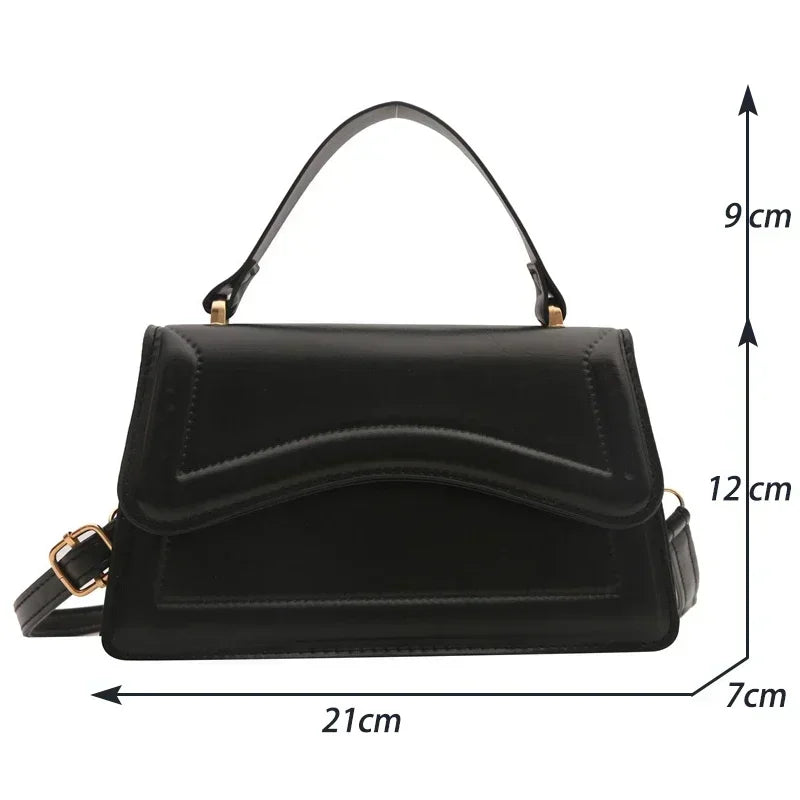 Curved Chic Crossbody PU Leather Handbag