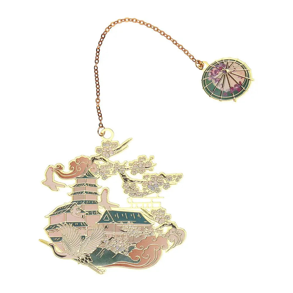 Imperial Garden Chinese Style Brass Bookmark