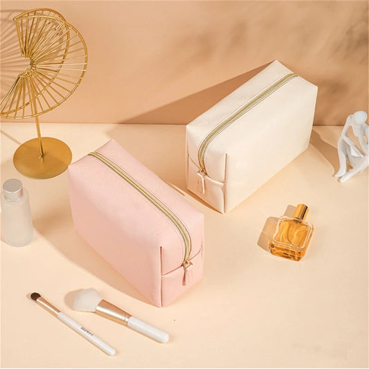 Golden Hour PU Leather Cosmetic Pouch