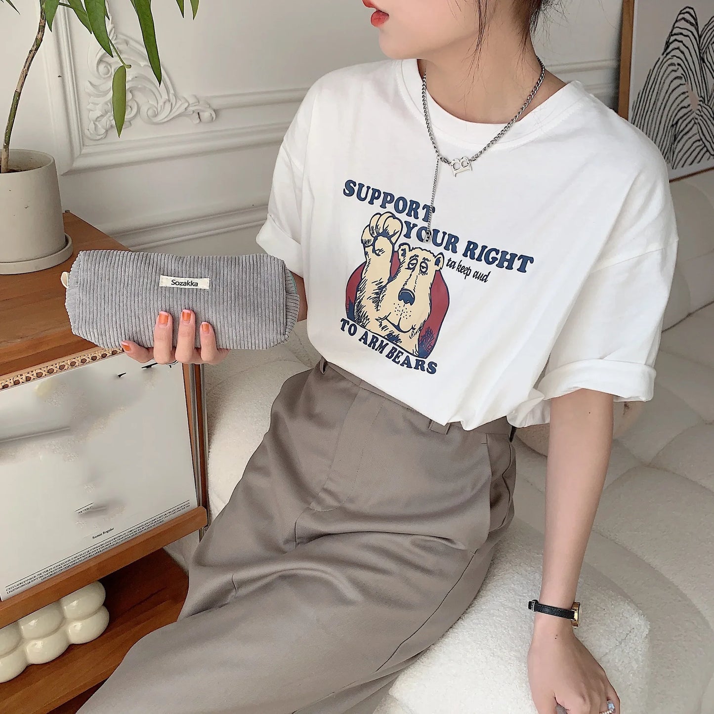 Retro Corduroy Dreams Pencil Case