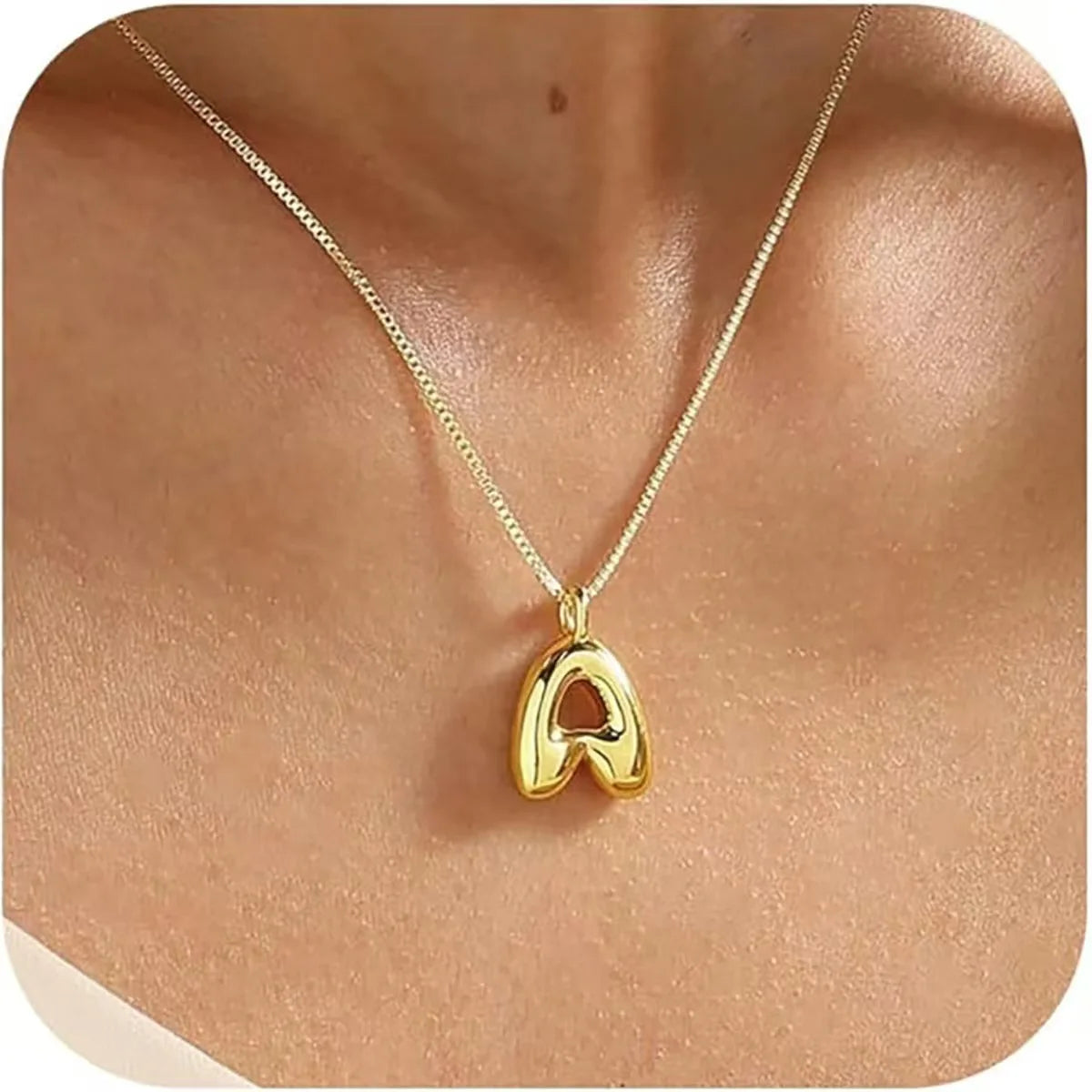 Chubby Bubble Gold Alphabet Pendant