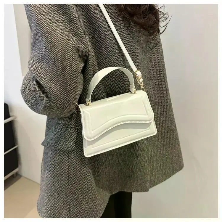 Curved Chic Crossbody PU Leather Handbag