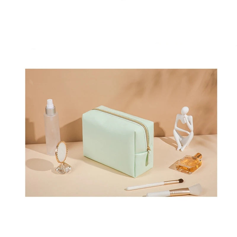 Golden Hour PU Leather Cosmetic Pouch