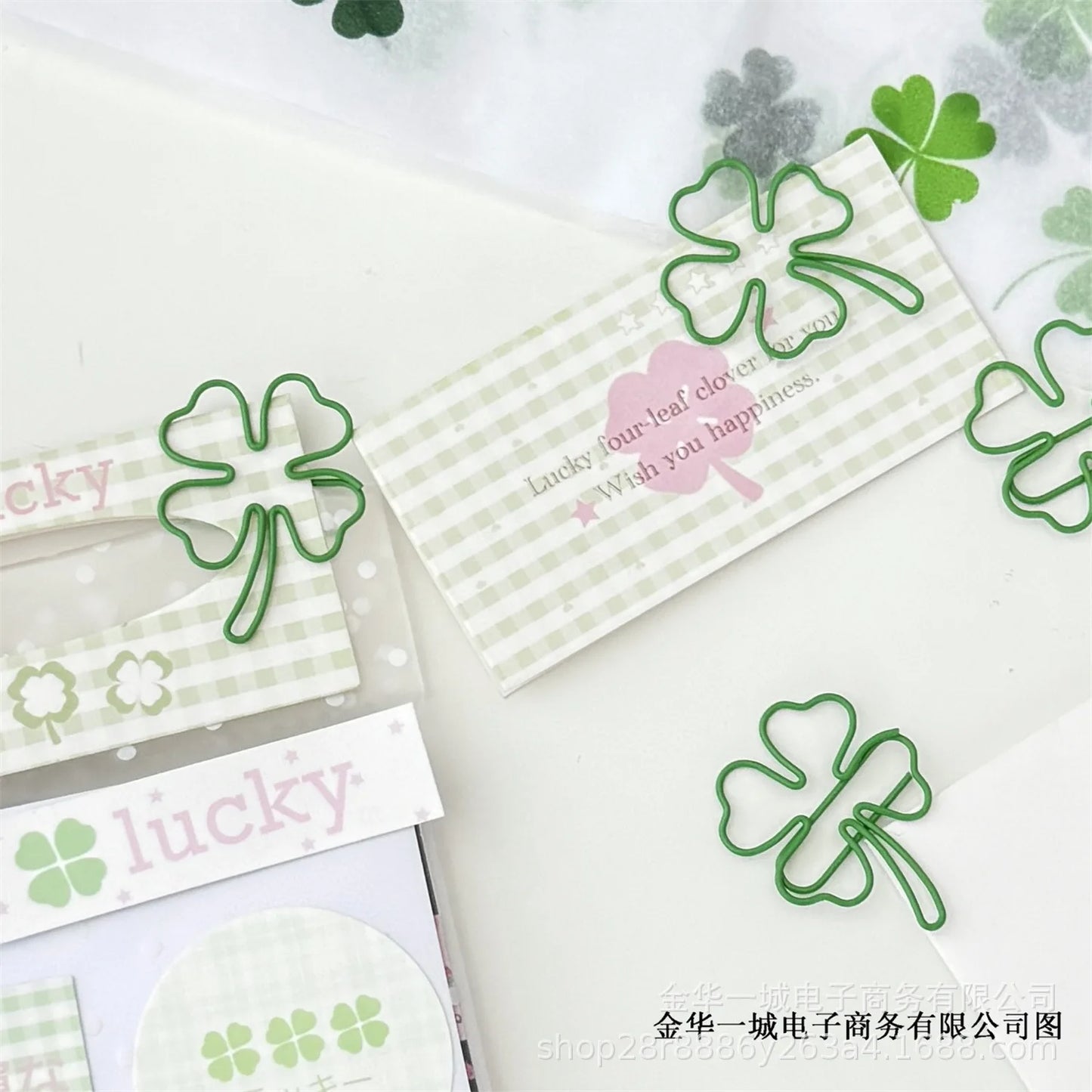 Four-Leaf Lucky Clover Paper Clips