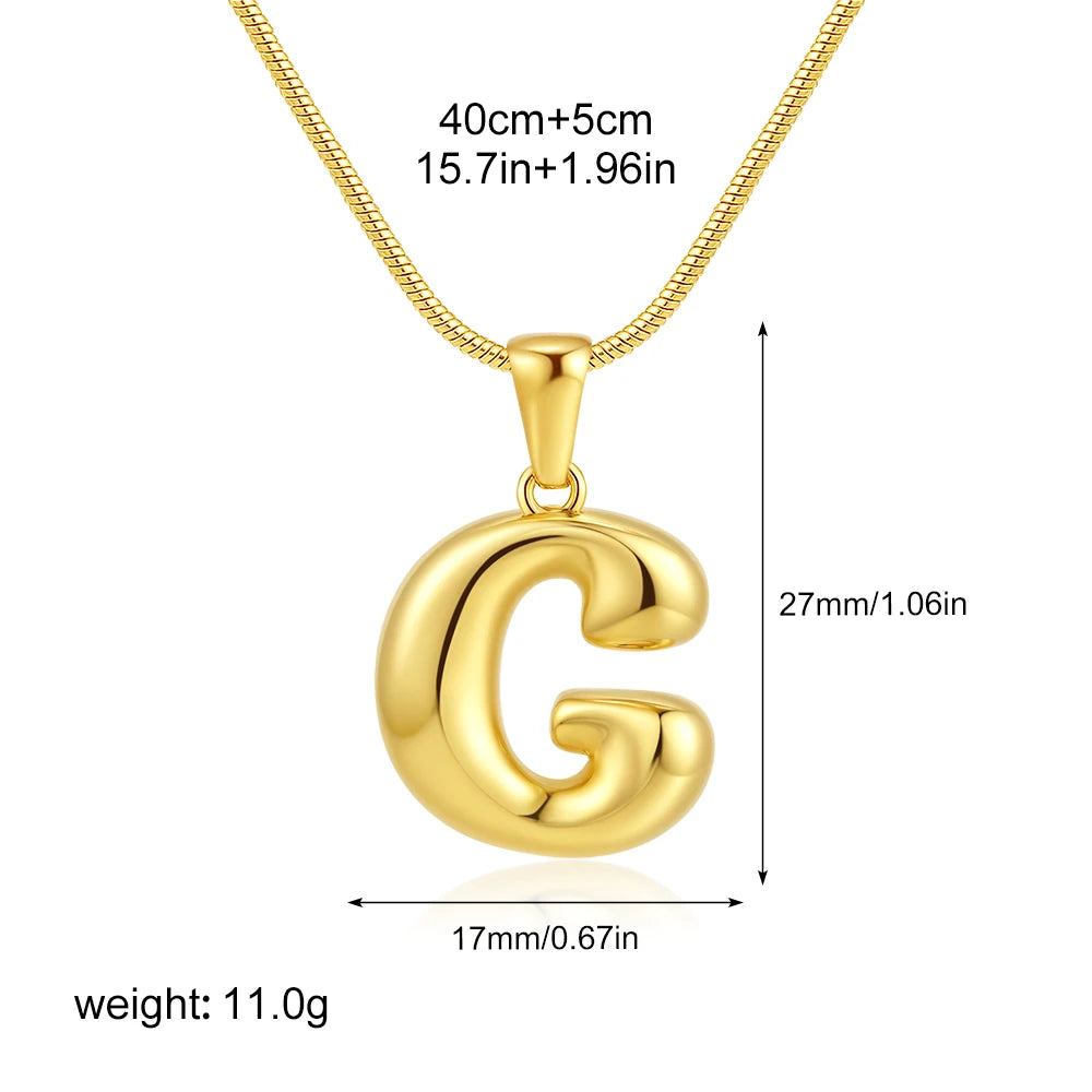 Chubby Bubble Gold Alphabet Pendant