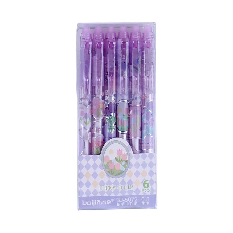 Purple Tulip Garden Erasable Pens