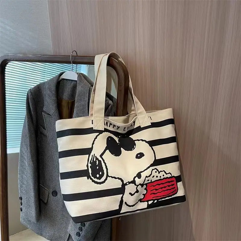 Snoopy's Summer Vibes Large Canvas Tote Bag