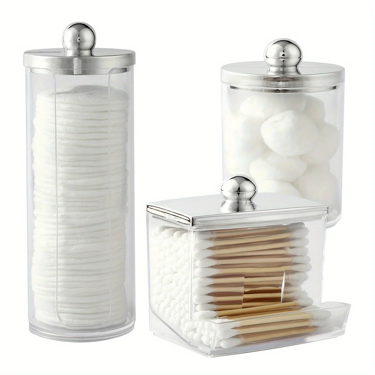 Luxe Clear Bathroom Organizers and Storage Jars