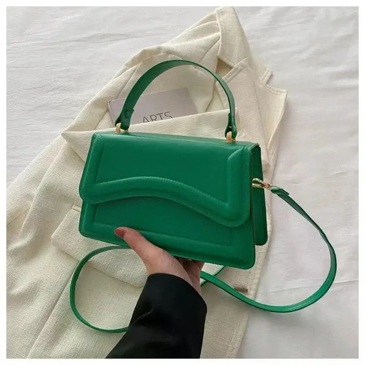 Curved Chic Crossbody PU Leather Handbag