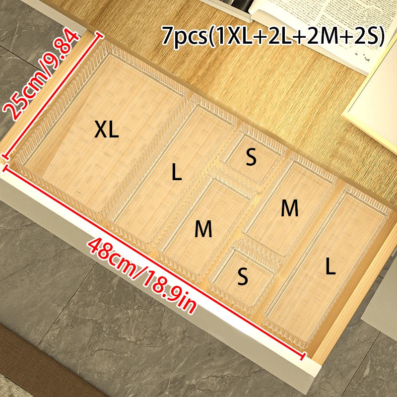 Glam Grid Multi-Compartment Drawer Organizers